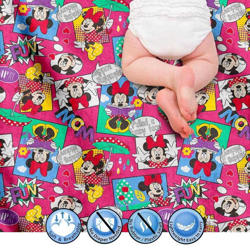 Sassoon Polyester Minnie Mouse Printed Washable and Waterproof Medium Size Dry Sheet/Bed Protector for Kids- Multi Colored (70 x 100 cm) - Image 4