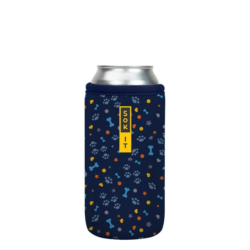 Sok It Can Sok Sleeve for Beer & Soda Insulated Neoprene Cover (Paws and Bones  16oz Can Sleeve) - Image 1