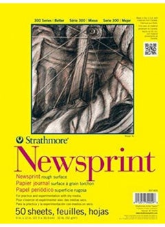 300 Series Newsprint Paper Pad, Tape Bound, 14X17 Inches, 50 Sheets (32Lb/52G) - Art Paper For Adults And Students - Practice Sketching With Charcoal, Graphite And Pencil