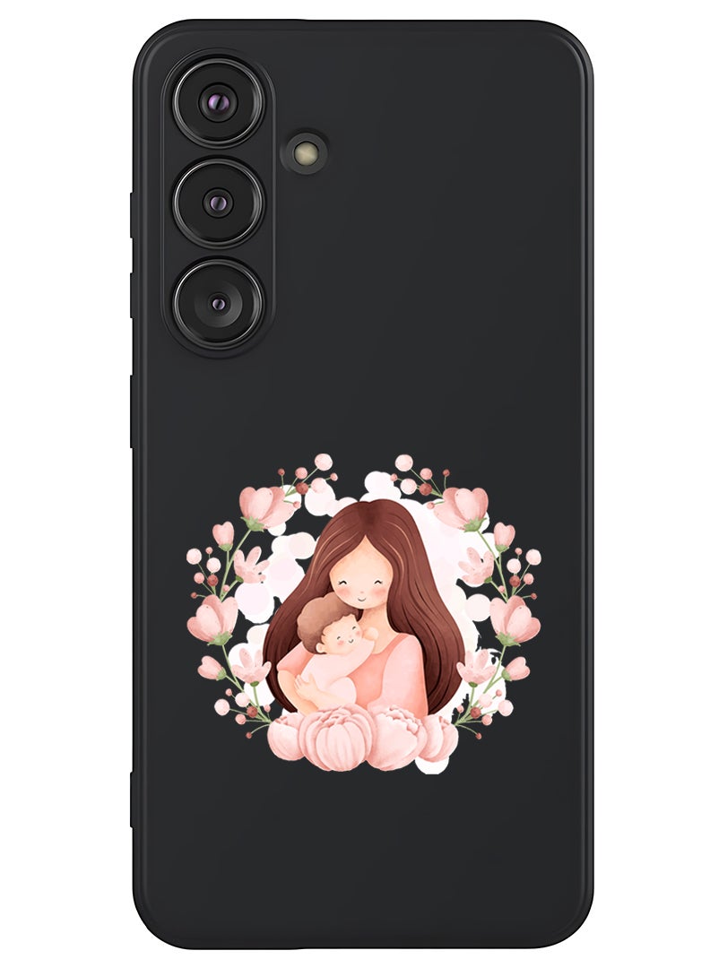 Theodor Protective Slim Fit Case Liquid Silicone Cover with Full Body Protection Anti-Scratch Shockproof Case For Samsung Galaxy S25 Plus (Black) - Mothers love - Image 1