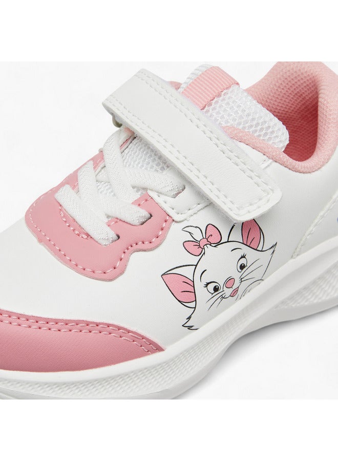 Disney Girls Marie Print Sneakers with Hook and Loop Closure - Image 4