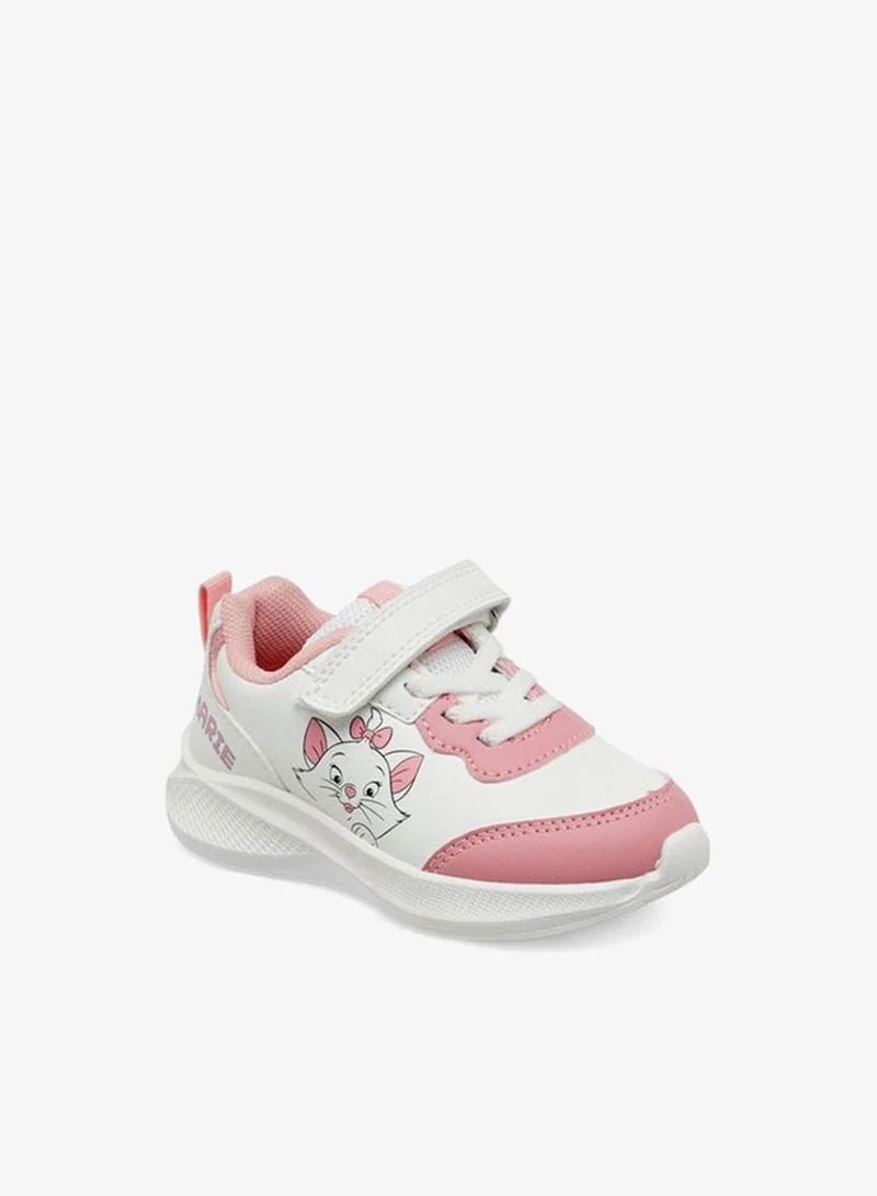 Disney Girls Marie Print Sneakers with Hook and Loop Closure