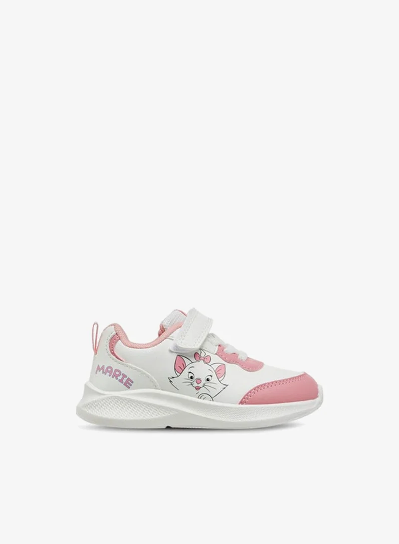 Disney Girls Marie Print Sneakers with Hook and Loop Closure