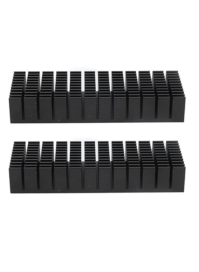 2 Pieces Aluminum Cooling Fins Kit 120x40x20mm Power Radiator Slotted Heatsink For Ultrasonics And Electronic Chips Without Adhesive - Image 1