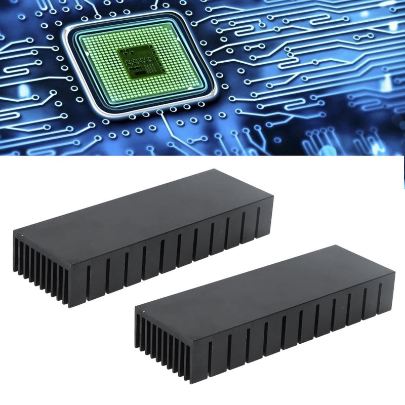 2 Pieces Aluminum Cooling Fins Kit 120x40x20mm Power Radiator Slotted Heatsink For Ultrasonics And Electronic Chips Without Adhesive - Image 5