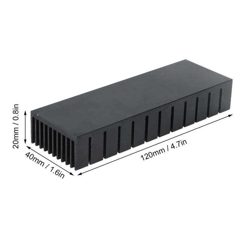 2 Pieces Aluminum Cooling Fins Kit 120x40x20mm Power Radiator Slotted Heatsink For Ultrasonics And Electronic Chips Without Adhesive - Image 3