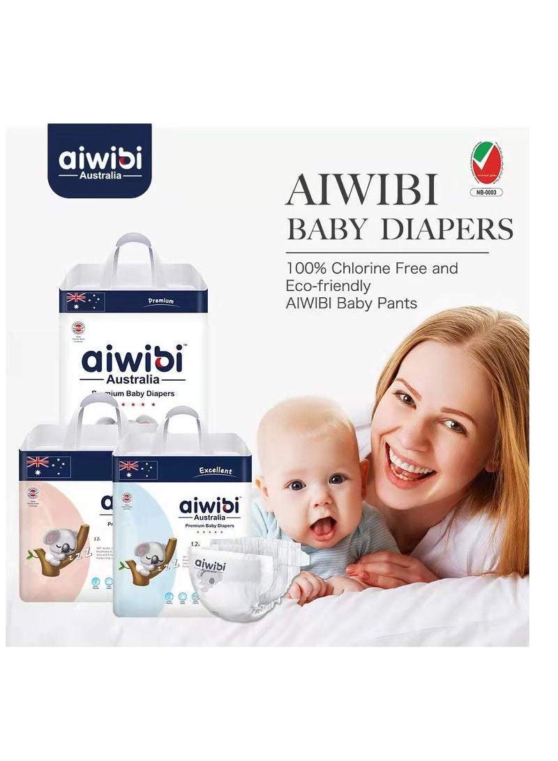 aiwibi Ultra Thin Premium Baby Diapers - Size (3) Medium 62 Pcs (06-11kg) Super soft, Breathable, High absorbent and Hypoallergenic Diapers - Image 2