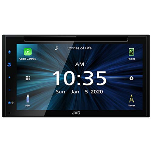 JVC KW-V66BT Apple CarPlay Android Auto DVD/CD Player w/ 6.8" Capacitive Touchscreen, Bluetooth Audio and Hands Free Calling, MP3 Player, Double DIN, 13-Band EQ, SiriusXM, AM/FM Car Radio - Image 2