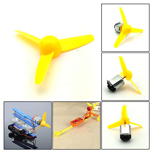 EUDAX Micro DC Motor 2mm Shaft Propeller with 3 Vanes 80mm Fan Shape for Fan Leaves Ship Model RC Boat DIY Airplane Science and Education Toys - Image 4