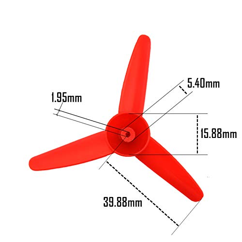 EUDAX Micro DC Motor 2mm Shaft Propeller with 3 Vanes 80mm Fan Shape for Fan Leaves Ship Model RC Boat DIY Airplane Science and Education Toys - Image 2