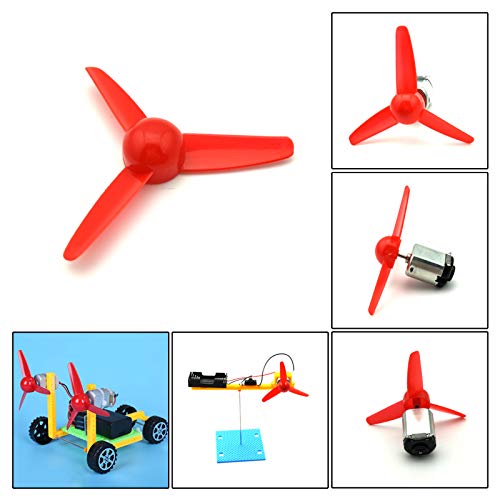 EUDAX Micro DC Motor 2mm Shaft Propeller with 3 Vanes 80mm Fan Shape for Fan Leaves Ship Model RC Boat DIY Airplane Science and Education Toys - Image 3