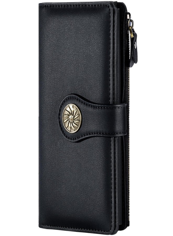 Travelambo Women's Wallet RFID Blocking Trifold Clutch Large Capacity Credit Card Holder Travel Purse - Image 1