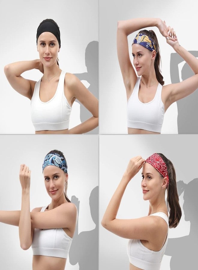 PAROPKAR Non Slip Elastic Headband Sweat Band Hairband Headwrap Headwear Athletic Thick Non Slip Yoga Use for Running Cycling Basketball Running Gym Yoga Workout for Men Women (Maroon) - Image 3