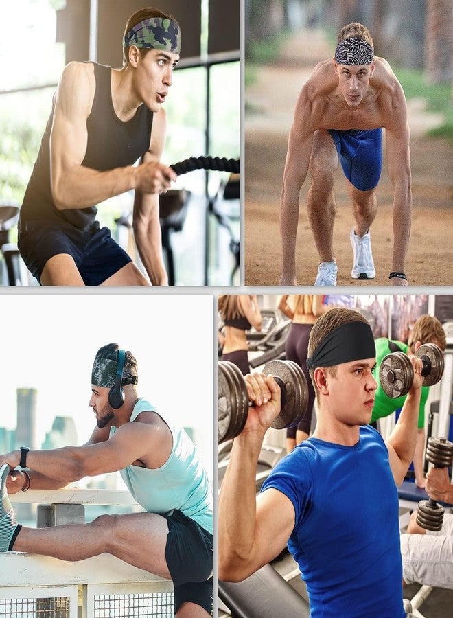 PAROPKAR Non Slip Elastic Headband Sweat Band Hairband Headwrap Headwear Athletic Thick Non Slip Yoga Use for Running Cycling Basketball Running Gym Yoga Workout for Men Women (Maroon) - Image 4