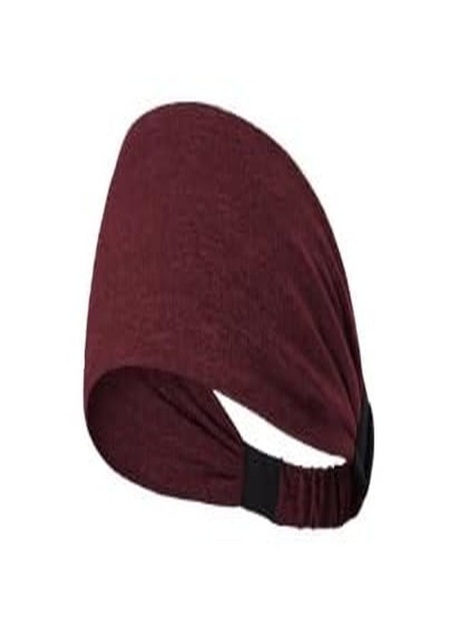 PAROPKAR Non Slip Elastic Headband Sweat Band Hairband Headwrap Headwear Athletic Thick Non Slip Yoga Use for Running Cycling Basketball Running Gym Yoga Workout for Men Women (Maroon) - Image 1