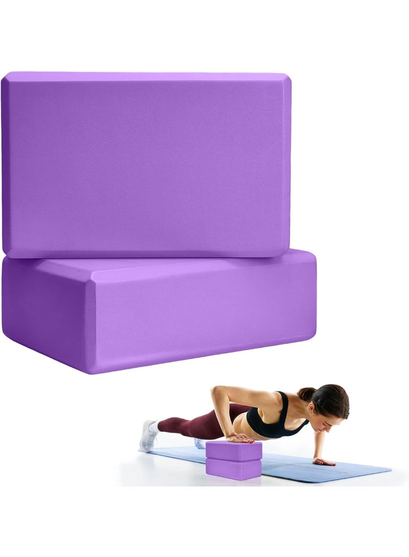 Relex 2 Pcs Yoga Blocks, High Density EVA Foam Blocks with Non-Slip Surface, Lightweight Yoga Brick for Stretching, Pilates, Meditation, Fitness - Image 1
