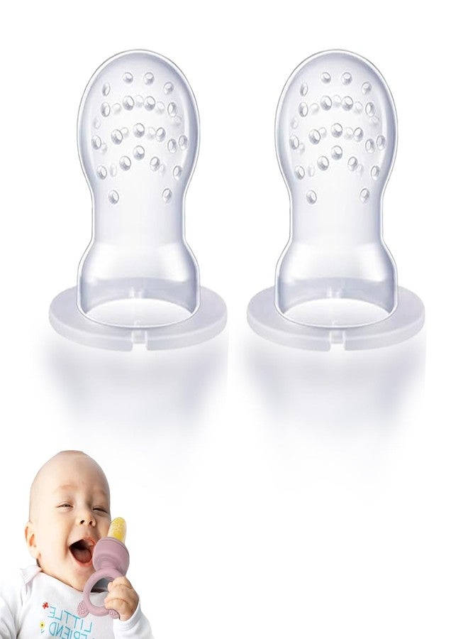 JEXFUN Silicone Fruit Feeder Replacement Pouch Pacifier Compatible with Haakaa/NatureBond/POIKSHARK/WeeSprout, Baby Fruit Feeder Replacement Nipples Spare Part, 2Pcs, S-Size - Image 1