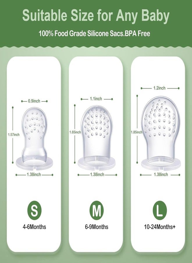 JEXFUN Silicone Fruit Feeder Replacement Pouch Pacifier Compatible with Haakaa/NatureBond/POIKSHARK/WeeSprout, Baby Fruit Feeder Replacement Nipples Spare Part, 2Pcs, S-Size - Image 2