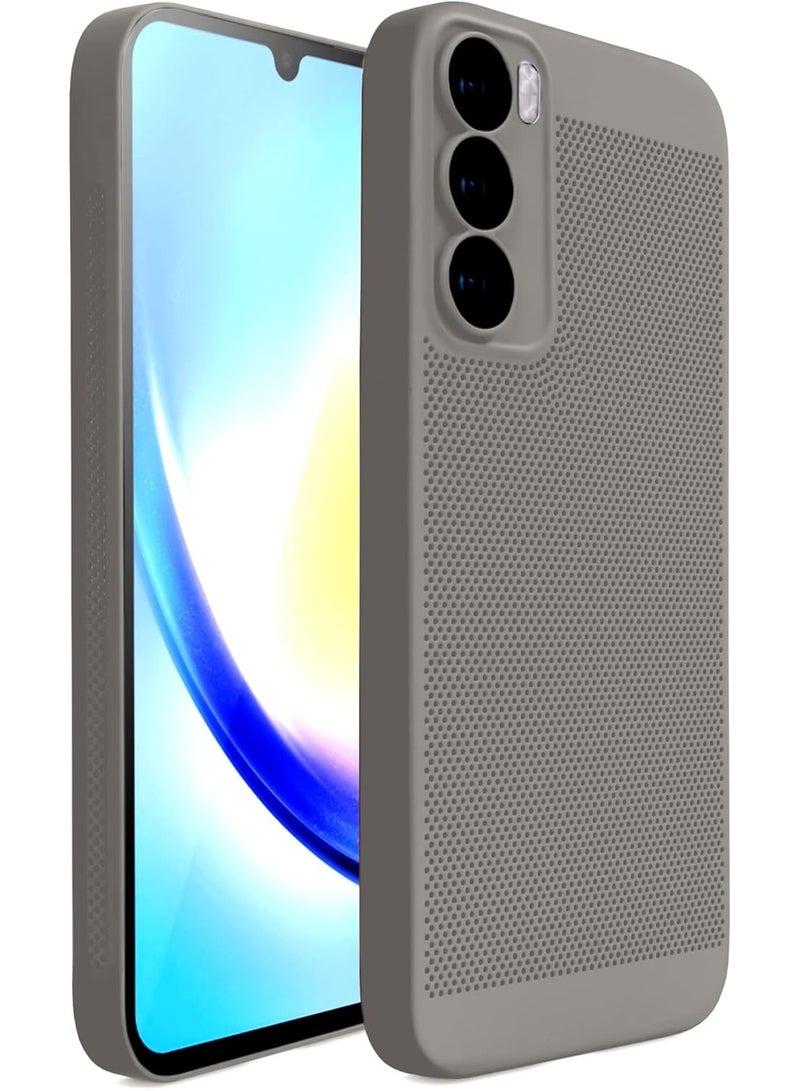 Heat Dissipation Oppo Reno 12 5G Case with Built in Camera Lens Protector Slim Fit Breathable Cooling Anti Fingerprint Hard PC Back Shockproof Cover For  (Grey)