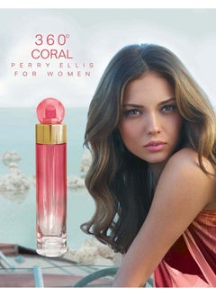 PERRY ELLIS 360 Coral 3.4Oz Edp Spray, 4Oz Body Mist, 3Oz Shower Gel, 0.25Oz Edp Spray Women 4 Pc Gift Set  - Image 4