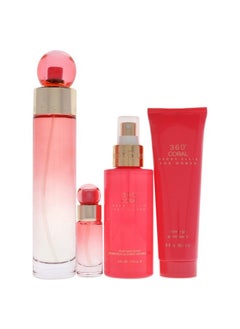 PERRY ELLIS 360 Coral 3.4Oz Edp Spray, 4Oz Body Mist, 3Oz Shower Gel, 0.25Oz Edp Spray Women 4 Pc Gift Set  - Image 2