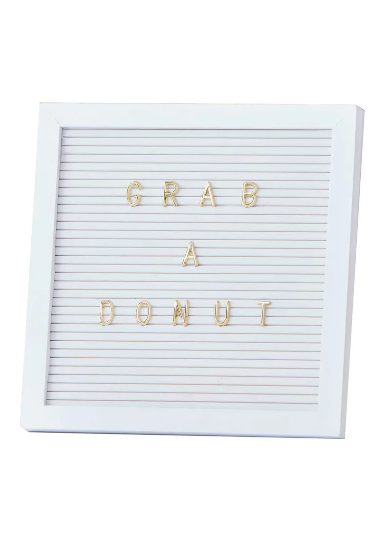 جينجر راي Peg Board - White with Gold Letters