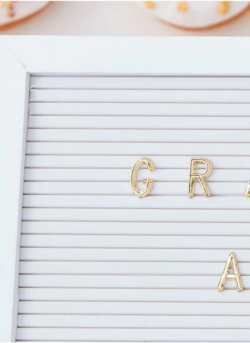 جينجر راي Peg Board - White with Gold Letters