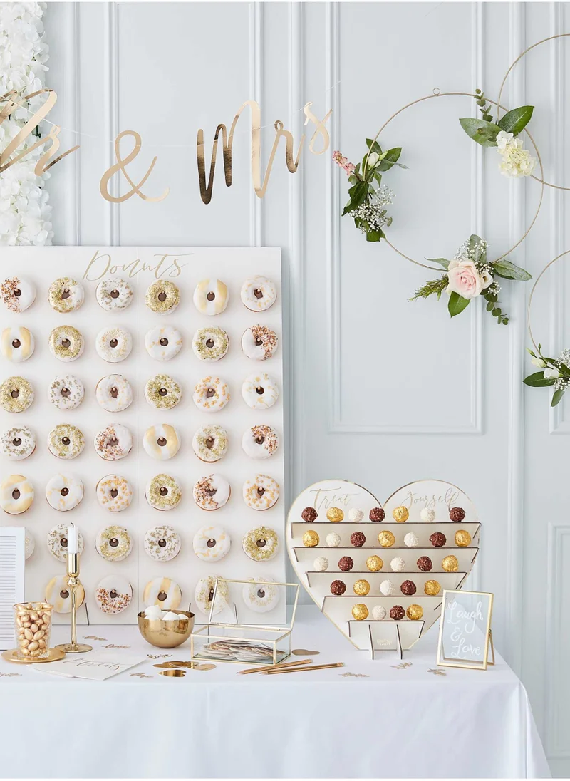 جينجر راي Peg Board - White with Gold Letters