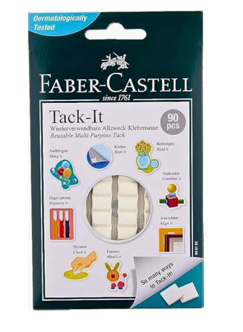 FABER-CASTELL 90-Pieces Reusable Multi Purpose Tacks White - Image 1
