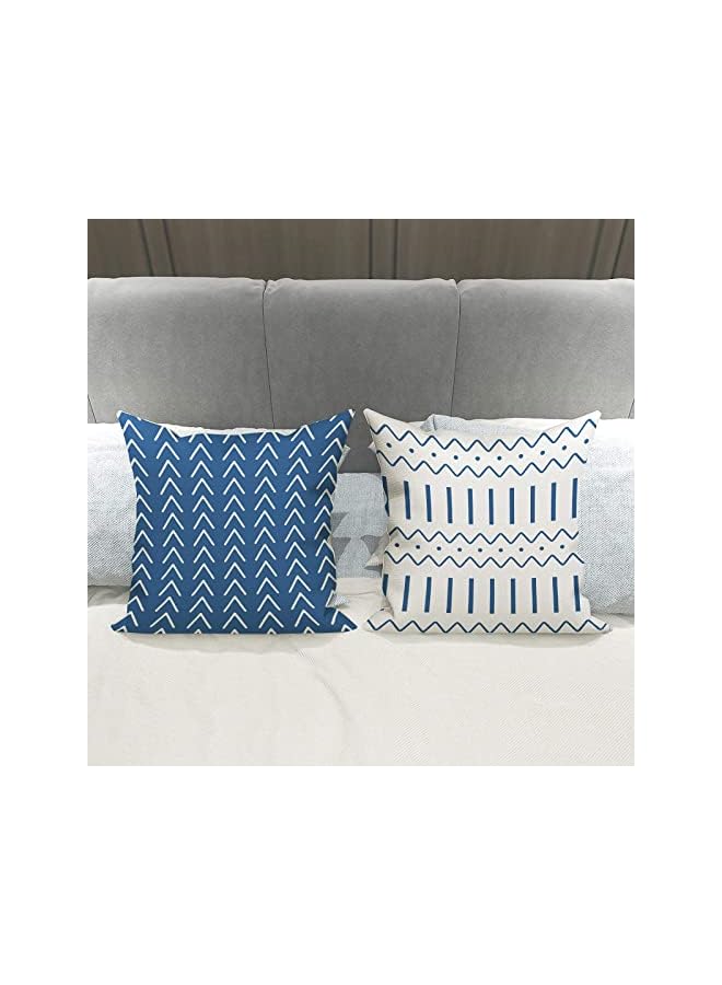 Zaboon Pillow Cover s 18x18 Set of 4, Modern Sofa Throw Pillow Cover , Decorative Outdoor Linen Fabric Pillow Case for Couch Bed Car 45x45cm (Light Blue, 18x18,Set of 4) - Image 4