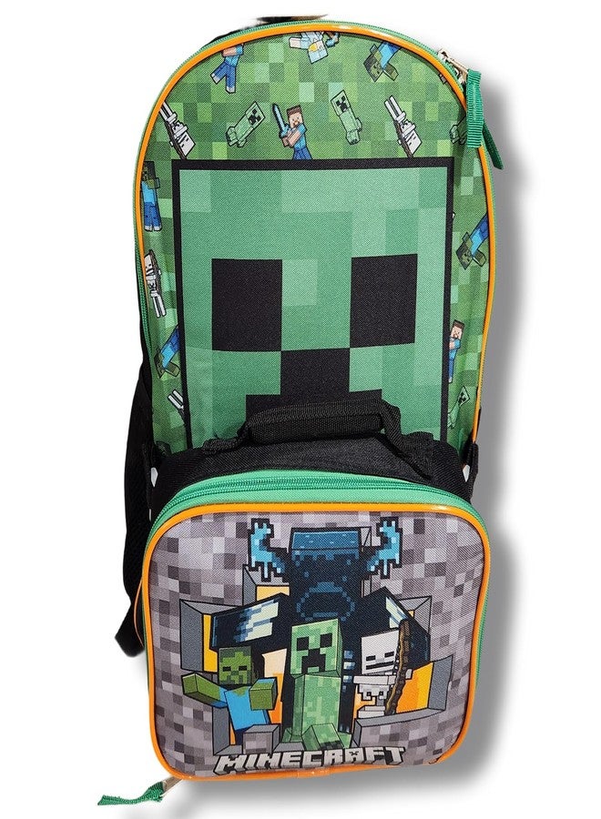 Bioworld Minecraft 16 Inch Kids Backpack with Lunch Bag Set - Image 2