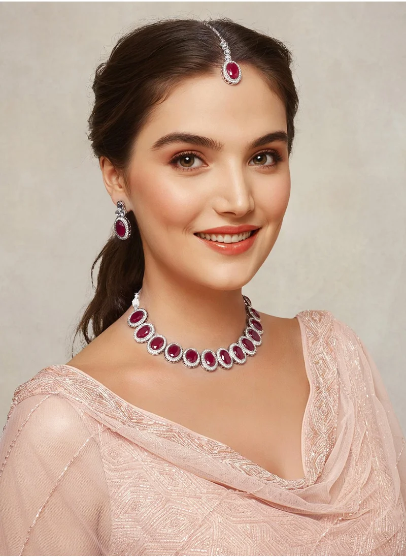 Priyaasi Oval AD Studded Jewellery Set