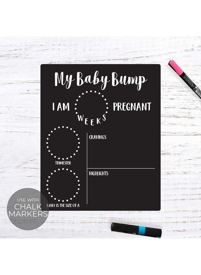 Canopy Street My Baby Bump Pregnancy Timeline / 10"x 12" Chalkboard Style Sign/Monthly Milestone Blackboard Photo Prop - Image 2