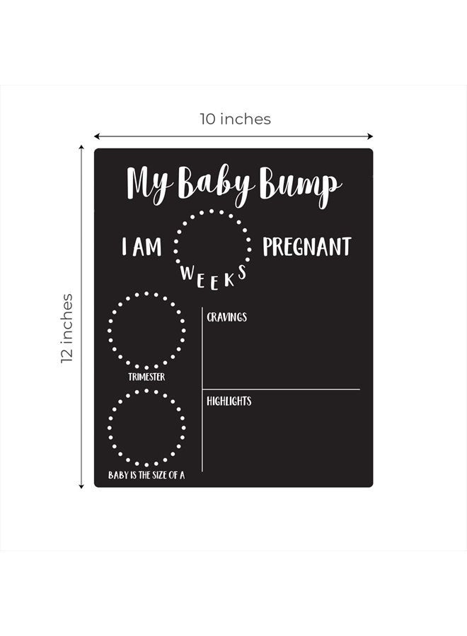 Canopy Street My Baby Bump Pregnancy Timeline / 10"x 12" Chalkboard Style Sign/Monthly Milestone Blackboard Photo Prop - Image 3