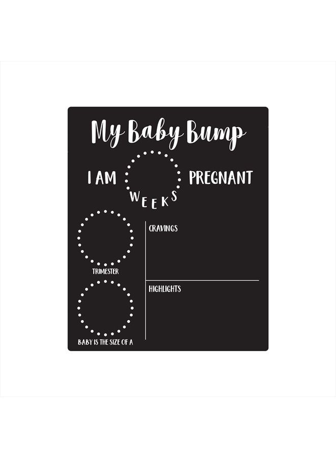 Canopy Street My Baby Bump Pregnancy Timeline / 10"x 12" Chalkboard Style Sign/Monthly Milestone Blackboard Photo Prop - Image 1