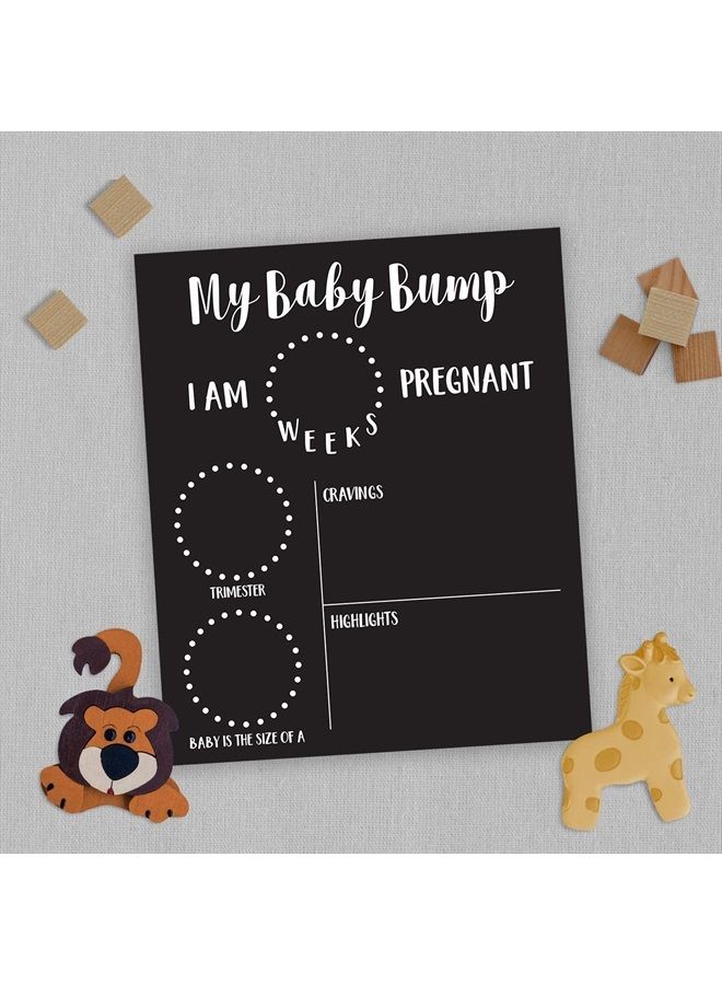 Canopy Street My Baby Bump Pregnancy Timeline / 10"x 12" Chalkboard Style Sign/Monthly Milestone Blackboard Photo Prop - Image 4