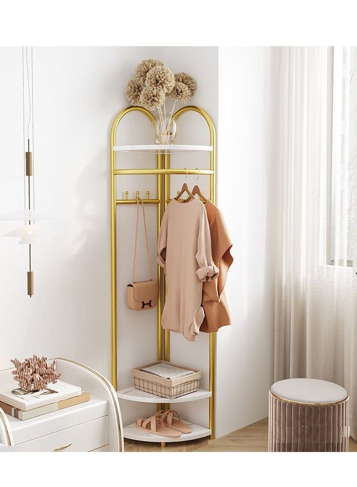 Light Luxury Bedroom Corner Coat Rack Floor Iron Hanger Nordic Home Storage Rack Simple Corner Hanging Clothes Storage  - Image 1