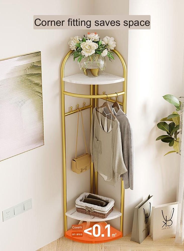 Light Luxury Bedroom Corner Coat Rack Floor Iron Hanger Nordic Home Storage Rack Simple Corner Hanging Clothes Storage  - Image 3