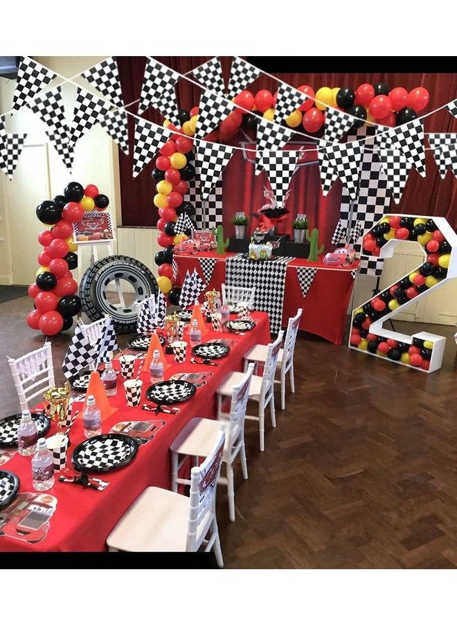 Piokio - 100Ft Black And White Checkered Flag Banner Racing Birthday Decorations For Nascar Race Party Supplies - Image 1