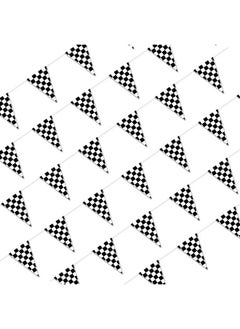 100Ft Black And White Checkered Flag Banner Racing Birthday Decorations For Nascar Race Party Supplies
