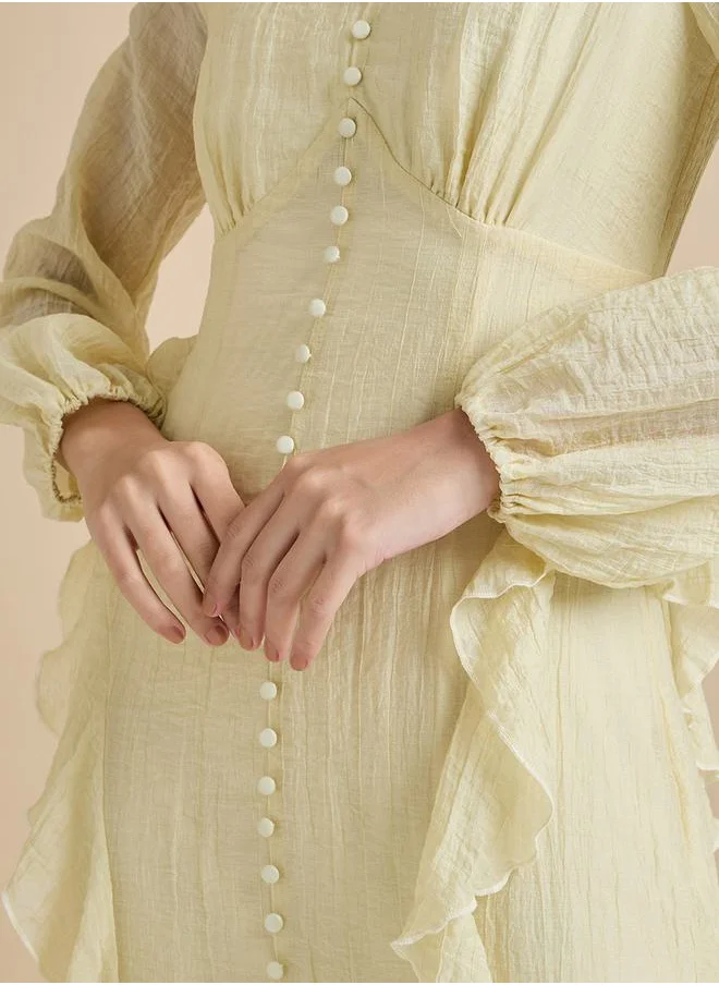 ستايلي Ruffled Chiffon Dress