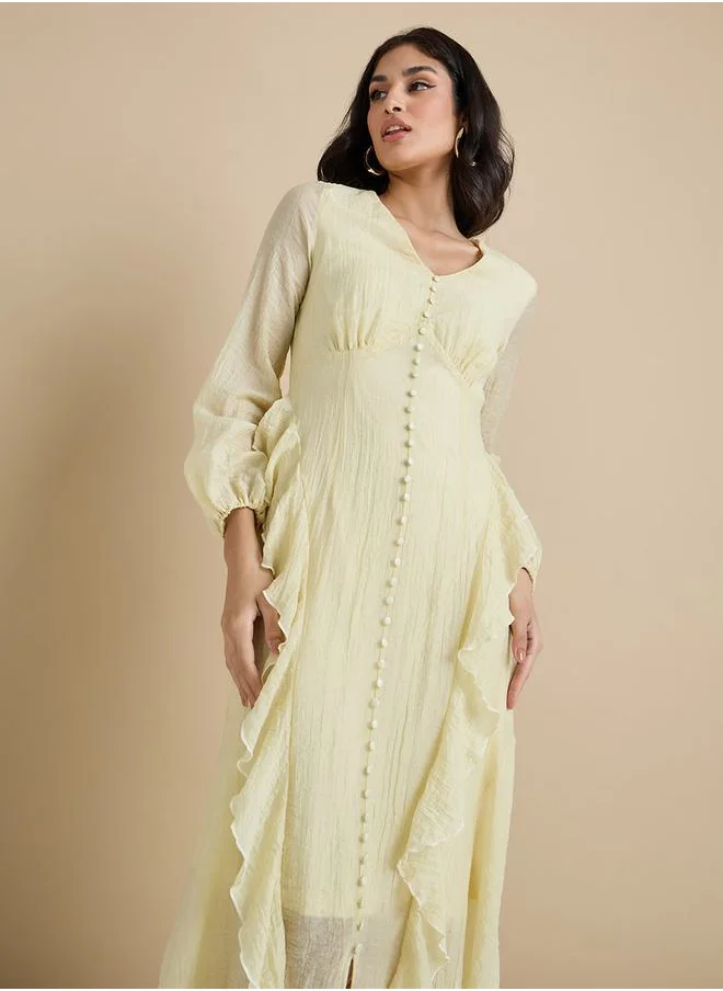ستايلي Ruffled Chiffon Dress