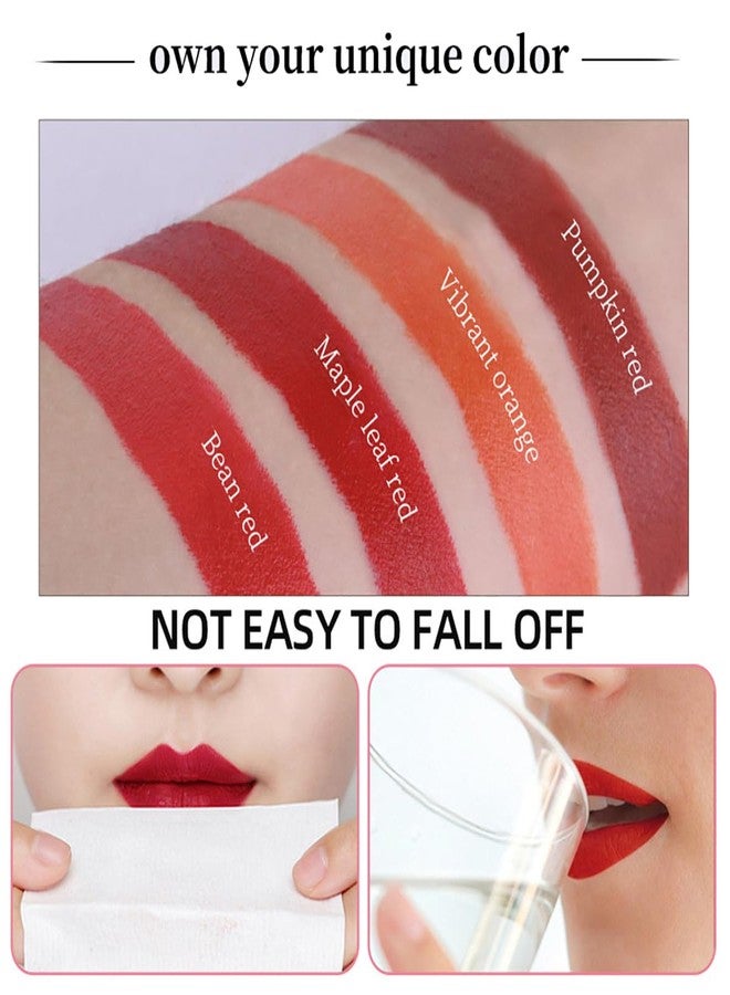 Tiejdhr 4 Colors Mini Tube Mate Velvet Lipstick, Lip Tint Lip stain Long Lasting 24 hours Waterproof Liquid Lipstick, Red Moisturizer Smooth Lip Stick Cosmetic - Image 3