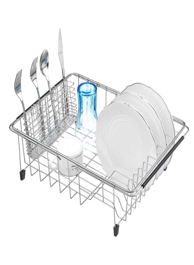 iPEGTOP Cutlery Utensil Silverware Drying Rack Chopsticks Basket Holder with Hooks, Flatware Storage for Kitchen Dish Drainer Drying Rack, Rust Proof Stainless Steel - Image 5