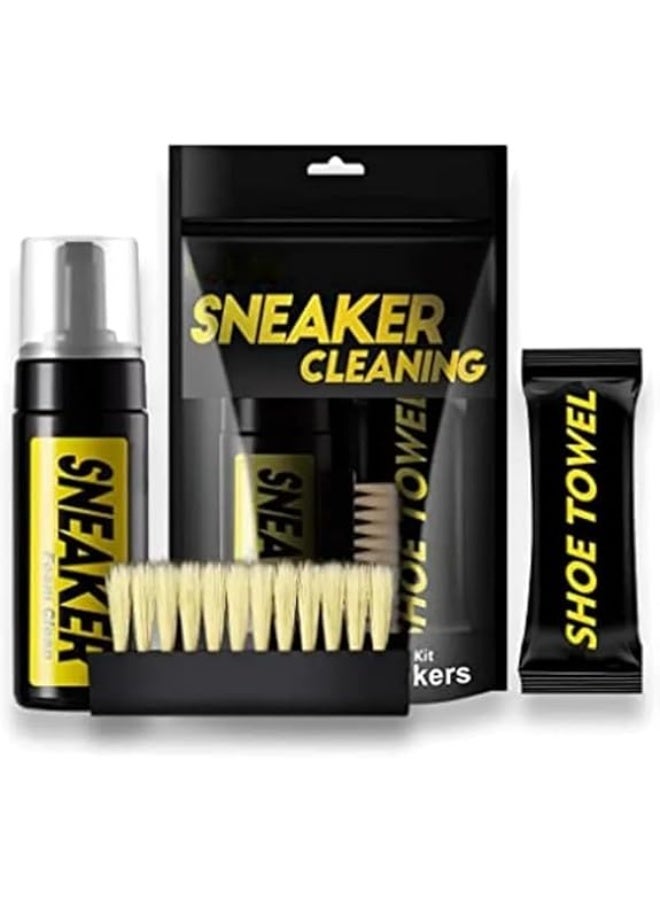 Athletic shoe cleaning kit, including cleaning brush, foam, and wet wipes; a universal set for athletic shoes and sneakers. - Image 1