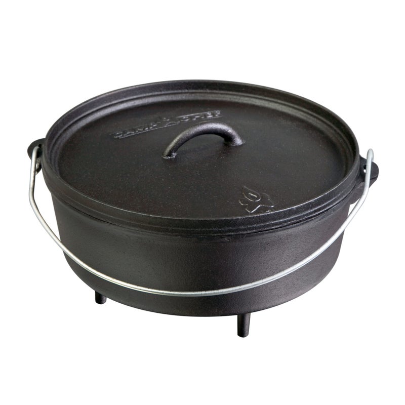 Camp Chef SDO10 10" Double Black Seasoned Cast Iron Dutch Oven with Lid - Image 1