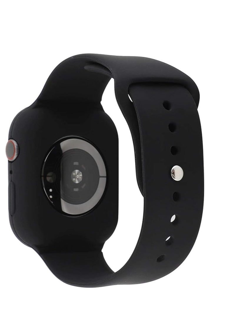 2 in 1 Silicone Watch Band & Protective Case With Tempered Glass Size 38MM For Apple watch Series 1/2/3  black - Image 2