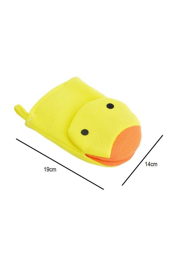 Syga Animal Face Cartoon Bathing Gloves Children Cartoon Bath Towel Baby Bath Gloves(Yellow)  - Image 3