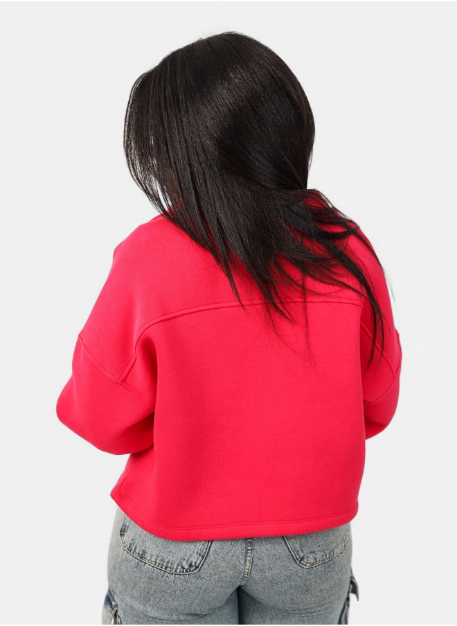 SHECHICK Shechick Melton Hot Pink Crop Shirt  - Image 3