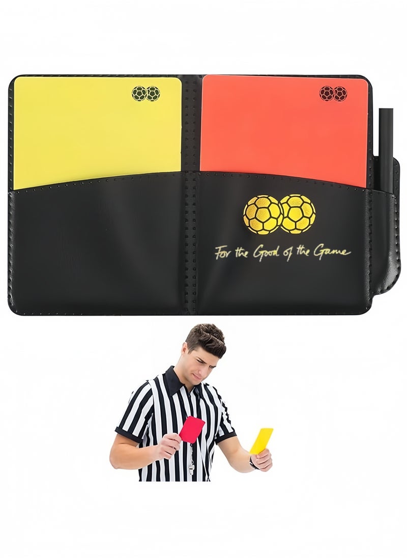 Lesha New Sport Football Soccer Referee Wallet Notebook with Red Card and Yellow Card Referee Set, Referee Cards, Sports Referee Set  - Image 1